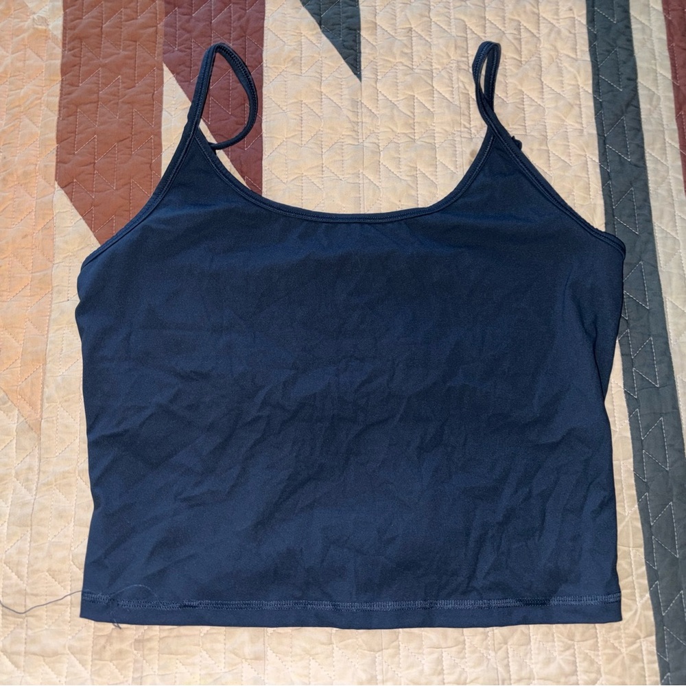 Everlane Navy Blue Slim Spaghetti Strap Tank Top